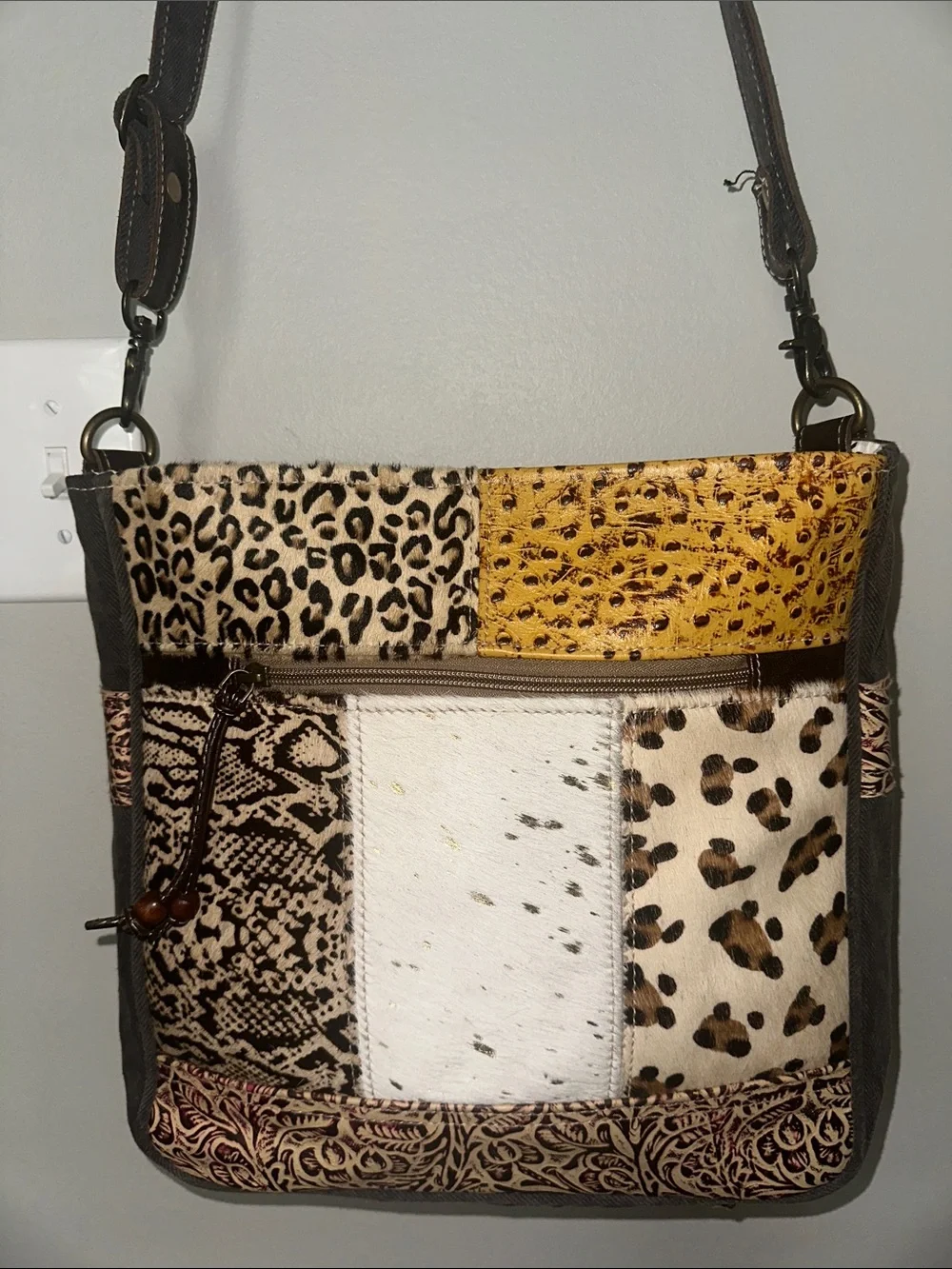 Myra Bag Bling Canvas & Hairon Shoulder Crossbody Bag